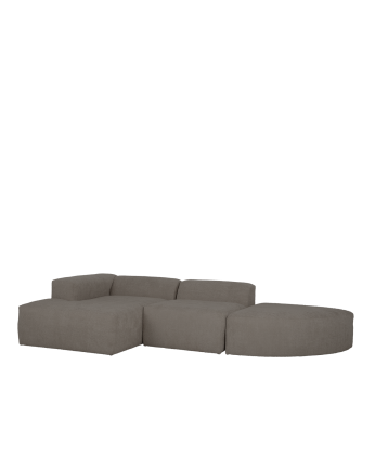 Canapé 3 modules courbe d'angle à en bouclé couleur gris foncé 320x172cm