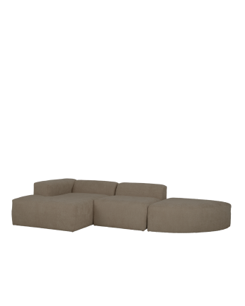 Canapé 3 modules courbe d'angle à en bouclé couleur marron 320x172cm