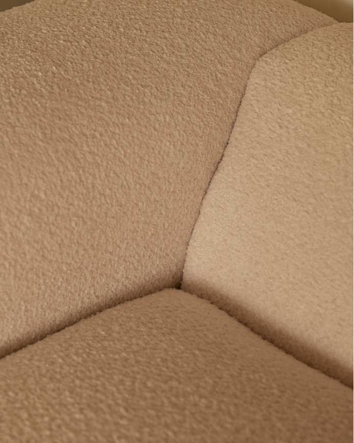 Canapé 4 modules d'angle en boucle de couleur beige 420x172cm