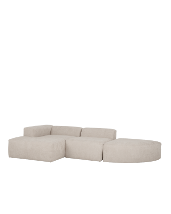 Canapé 3 modules courbe d'angle à en bouclé couleur gris clair 320x172cm