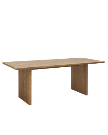 Table de salle à manger en bois massif dans le ton du bois chêne foncé de différentes tailles