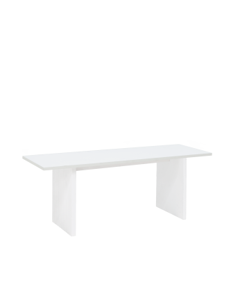 Table basse en bois massif ton blanc 120cm