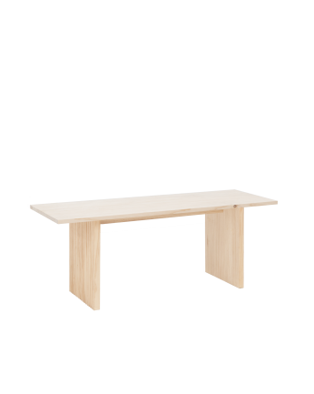 Table basse en bois massif ton naturel 120cm