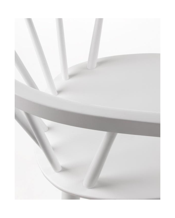Chaises en bois d'hévéa massif peint en blanc 77x53cm
