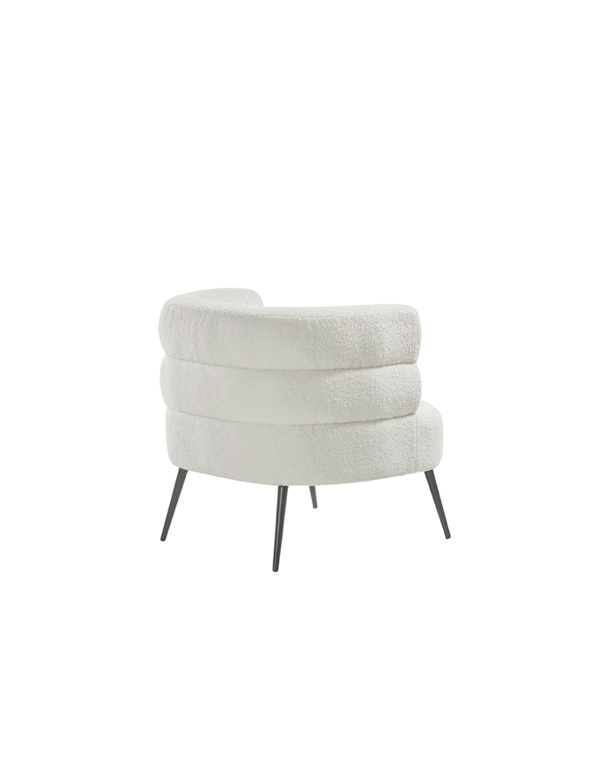 Fauteuil en métal avec assise en mousse et fibre en blanc 74x80cm