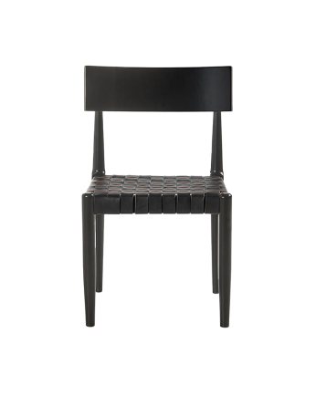 Chaise en bois massif de couleur noire de 77,5 cm