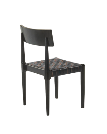 Chaise en bois massif de couleur noire de 77,5 cm