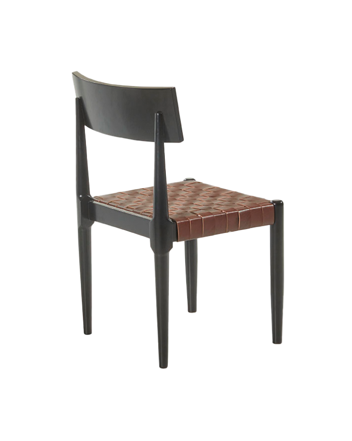 Chaise en bois massif de couleur marron de 77,5 cm