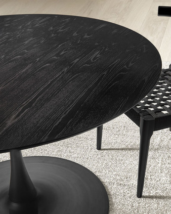 Chaise en bois massif de couleur noire de 77 cm