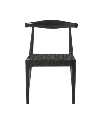 Chaise en bois massif de couleur noire de 77 cm