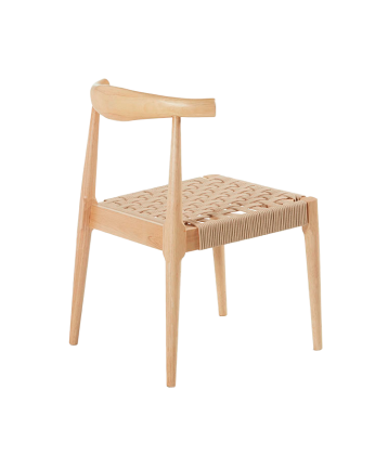 Chaise en bois massif de couleur beige de 77 cm