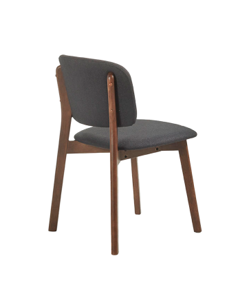 Chaise en bois massif avec assise tapissée en noyer de 79 cm