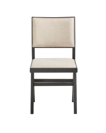 Chaise en bois massif avec assise tapissée noire de 88 cm