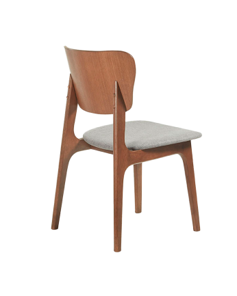 Chaise en bois massif avec assise tapissée en ton noyer de 83,5 cm 
