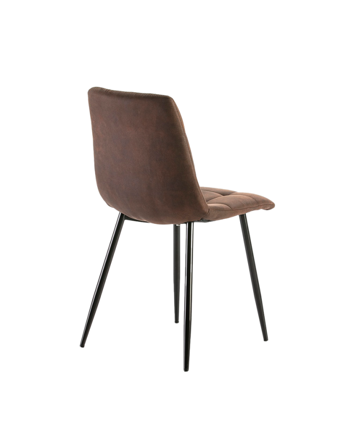 Chaise en microfibre couleur marron avec pieds noirs de 89 cm