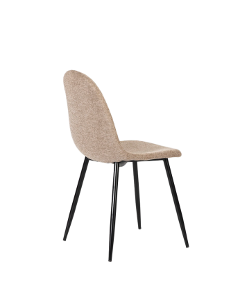 Chaise en tissu couleur marron avec pieds noirs de 86 cm