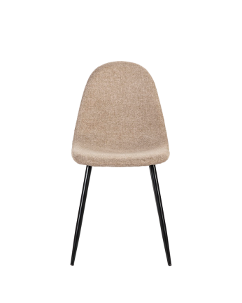 Chaise en tissu couleur marron avec pieds noirs de 86 cm