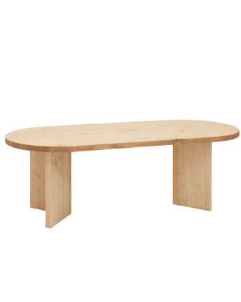 Table basse en bois massif ton chêne moyen 120cm