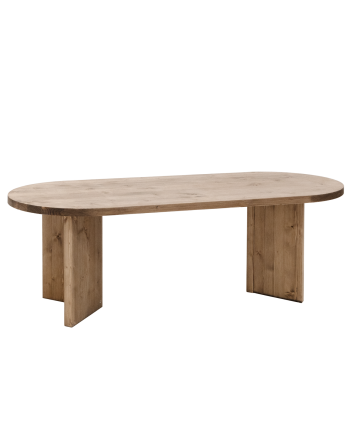 Table basse en bois massif ton chêne fonce 120cm