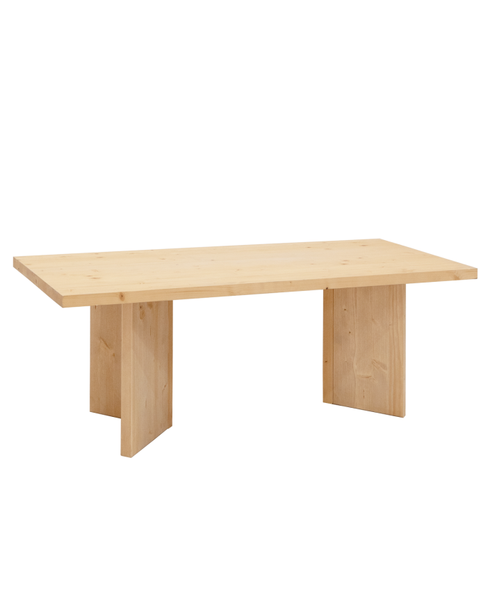 Table basse en bois massif en ton chêne moyen 120x50 cm