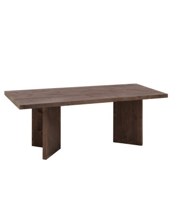 Table basse en bois massif en ton noyer 120x50 cm