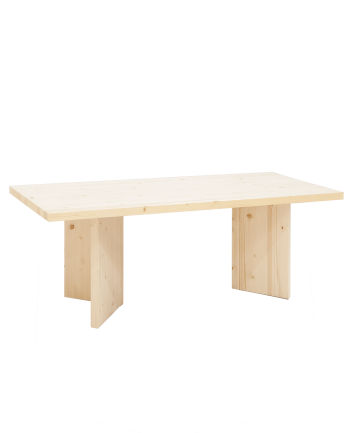 Table basse en bois massif en ton naturel 120x50 cm
