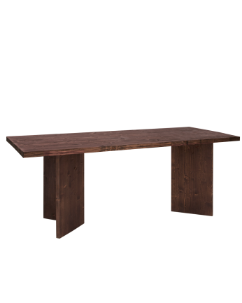 Table de salle à manger en bois massif en ton noyer de différentes tailles