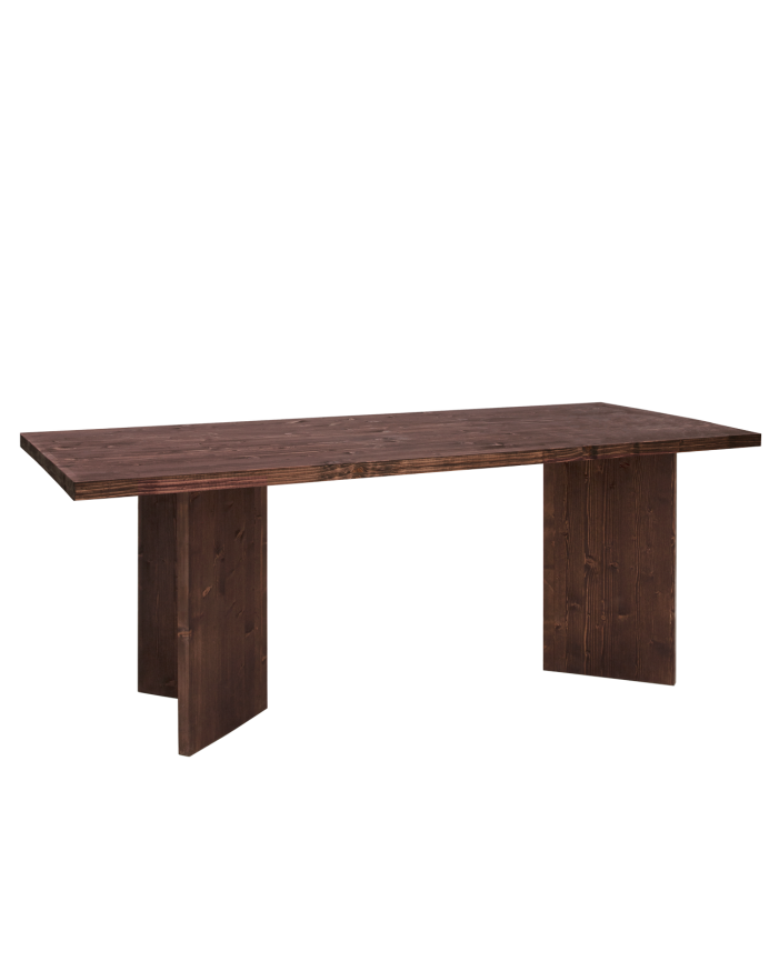 Table de salle à manger en bois massif en ton noyer de différentes tailles