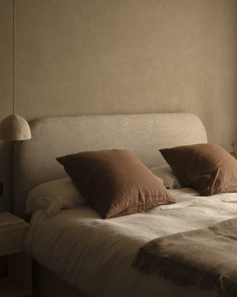 Housse de tête de lit en lin beige de différentes dimensions