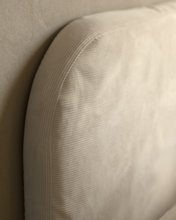 Housse pour tête de lit en velours côtelé blanc cassé de différentes dimensions