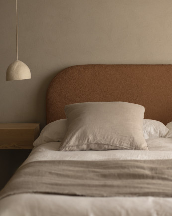Tête de lit déhoussable en bouclé cuivre de différentes dimensions