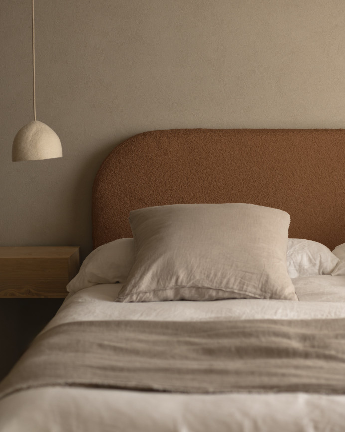 Tête de lit déhoussable en bouclé cuivre de différentes dimensions