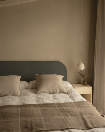 Tête de lit déhoussable en lin bleu de différentes dimensions