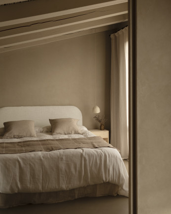 Tête de lit déhoussable en lin blanc de différentes dimensions 