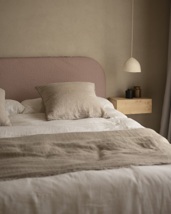 Tête de lit déhoussable en bouclé rose de différentes dimensions
