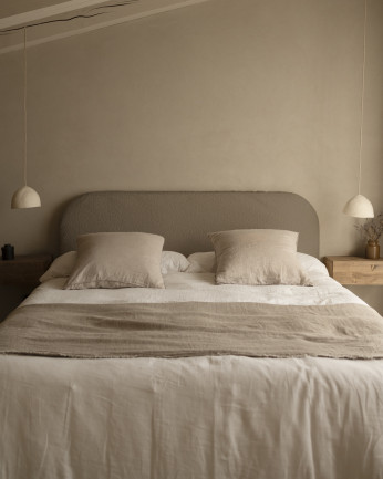 Tête de lit déhoussable en bouclé marron de différentes dimensions