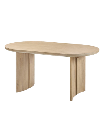 Table de salle à manger ovale en bois massif en différentes tailles