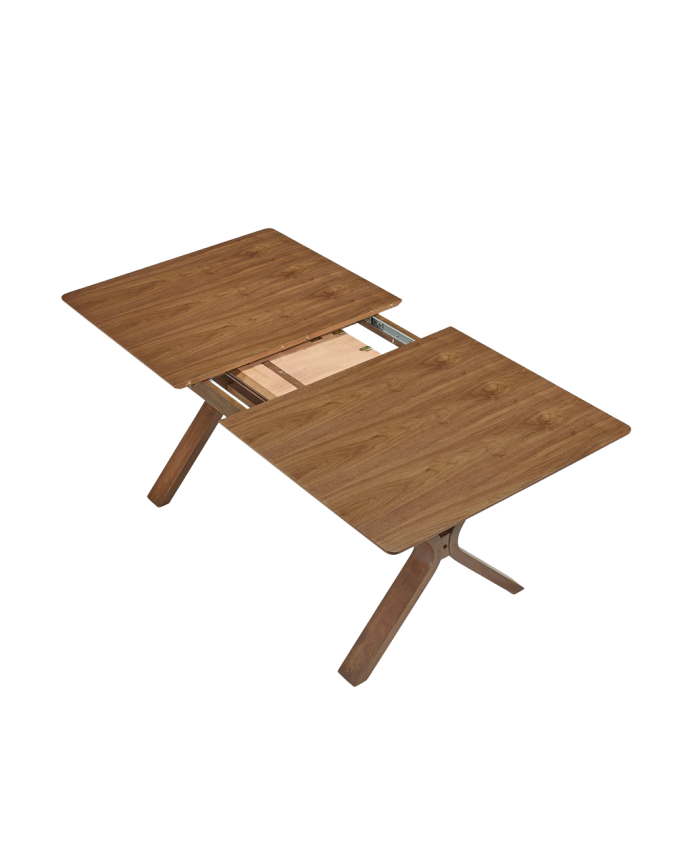 Table de salle à manger à rallonge en bois naturel en différentes tailles