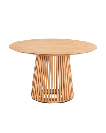 Table à manger ronde en bois naturel de 120 cm