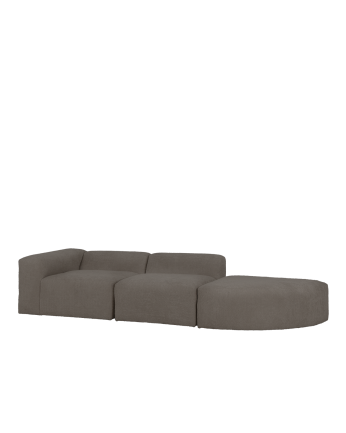 Canapé 3 modules avec courbe en bouclé couleur gris foncé 320x110cm