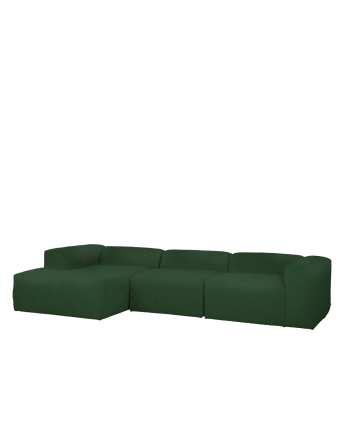 Canapé 3 modules d'angle en bouclé couleur vert 330x172cm