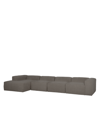 Canapé 4 modules d'angle en bouclé couleur gris foncé 420x172cm