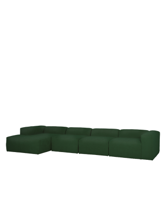 Canapé 4 modules d'angle en bouclé couleur vert 420x172cm