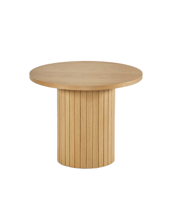Table d'appoint ou table basse ronde en placage de chêne de différentes tailles