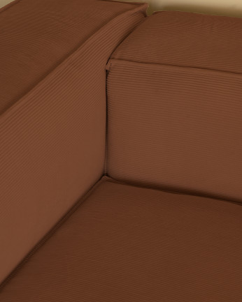 Canapé en velours côtelé couleur corail plusieurs dimensions