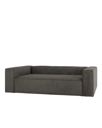 Canapé en velours côtelé couleur gris foncé plusieurs dimensions