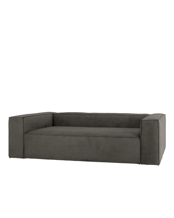 Canapé en velours côtelé couleur gris foncé plusieurs dimensions