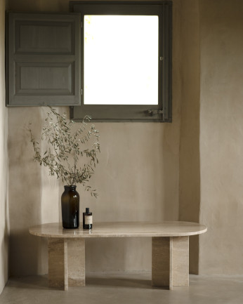 Table basse en marbre daino reale de 120x50cm