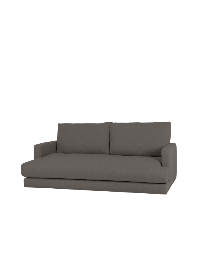 Canapé droit couleur gris foncé de 215 cm
