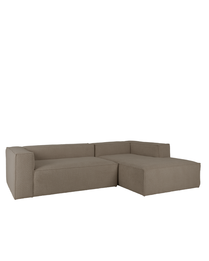 Canapé d'angle en bouclé couleur marron de différentes tailles